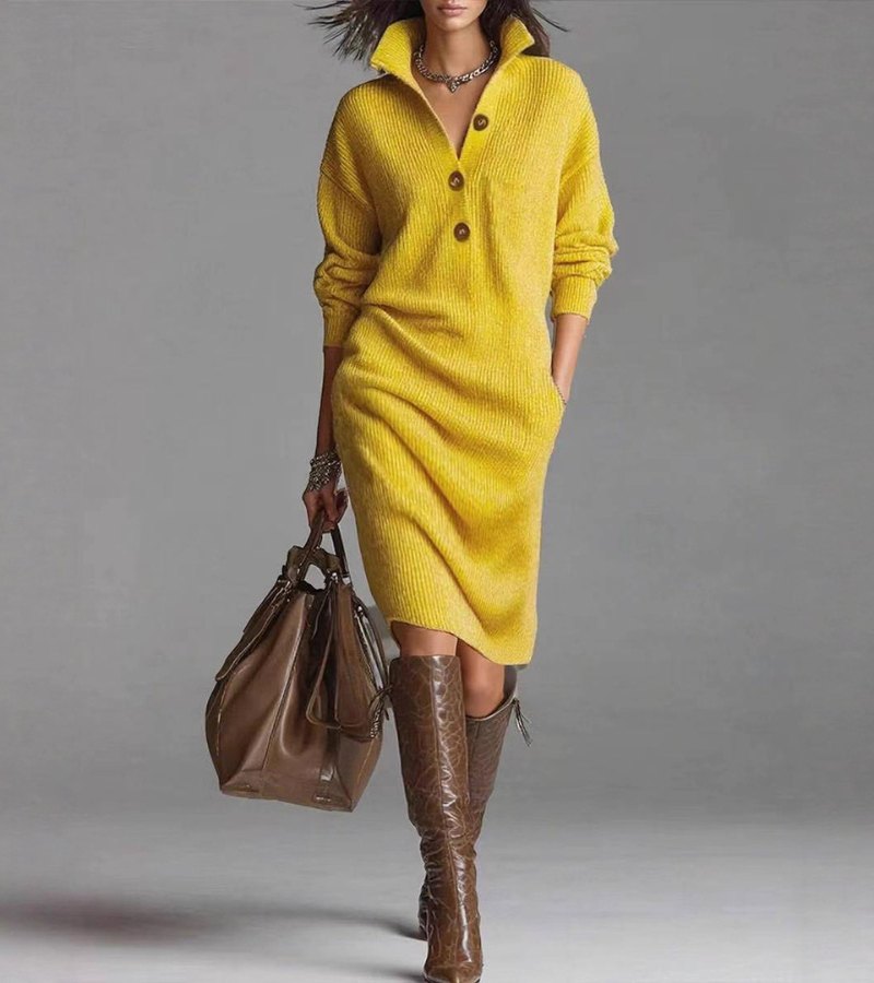 Nancy | Knitted Midi Sweater Dress