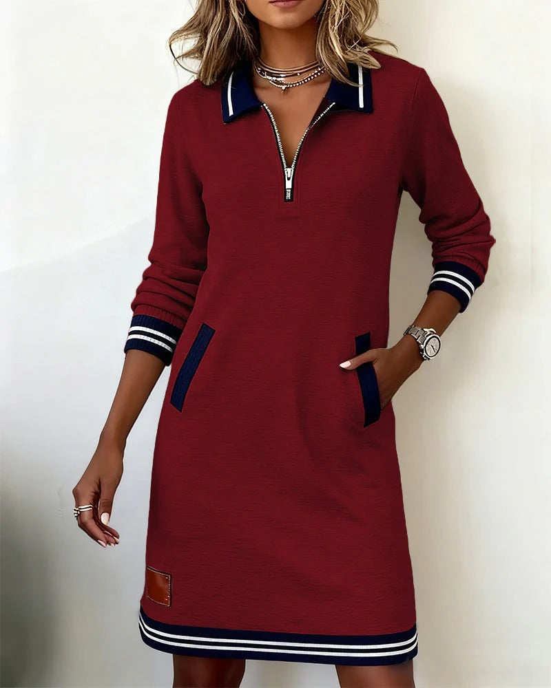 Sandy™ Chic Long Sleeve Cotton Dress