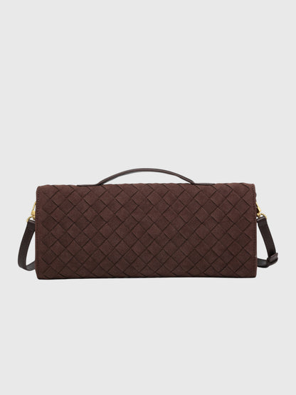 Cherry | Luxe Woven Suede Clutch