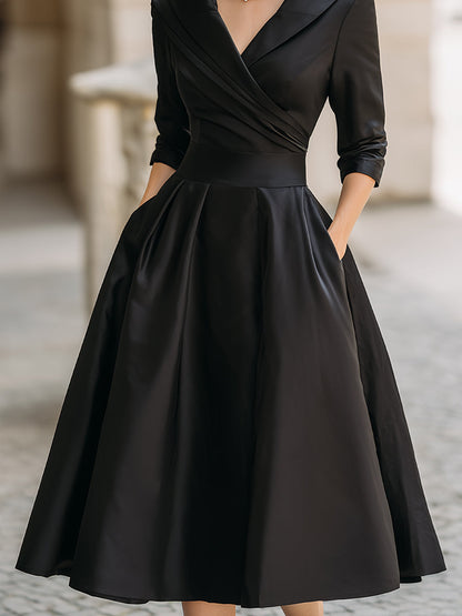 Myra | Elegant Long Sleeve Midi Dress