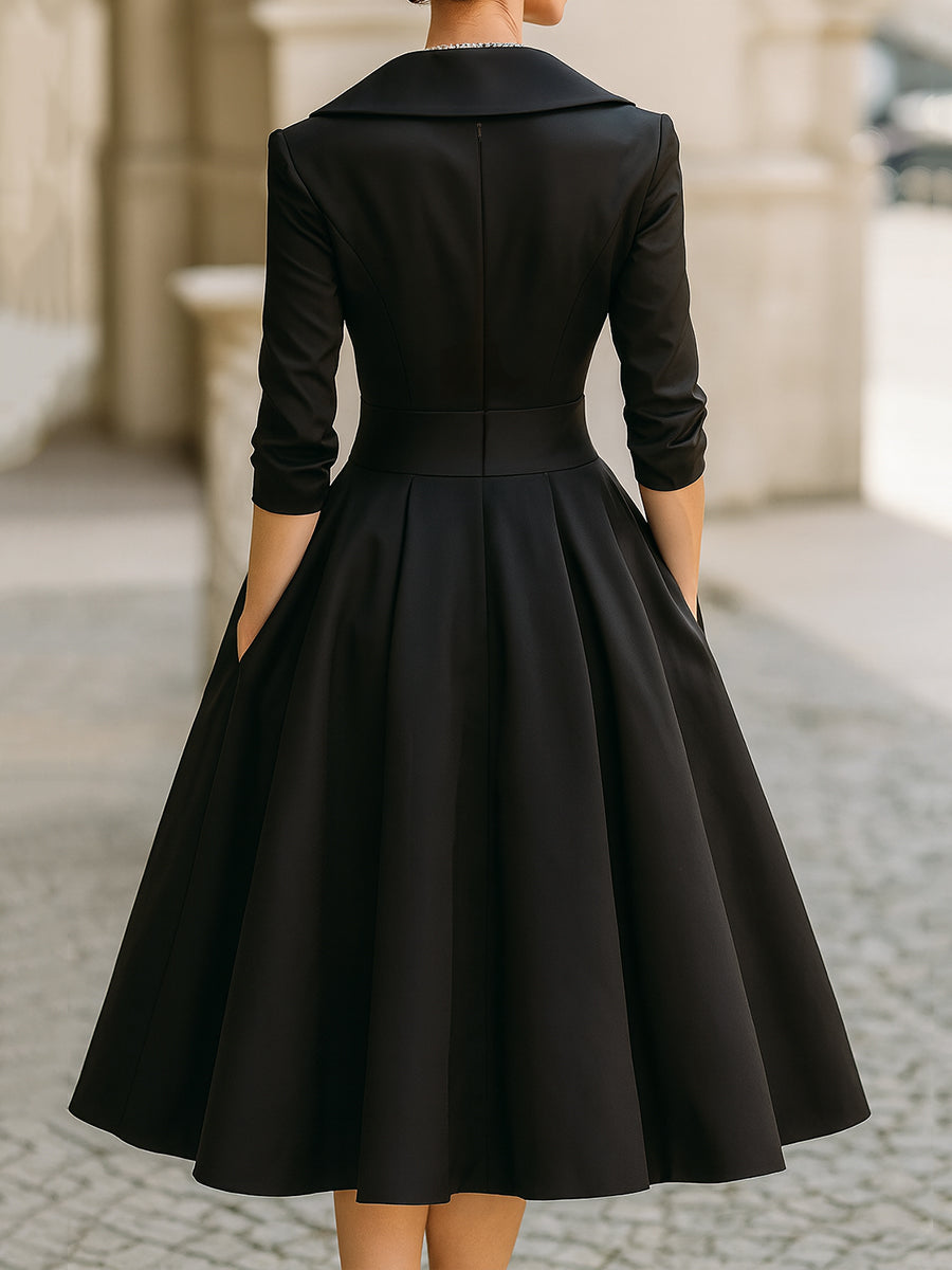 Myra | Elegant Long Sleeve Midi Dress