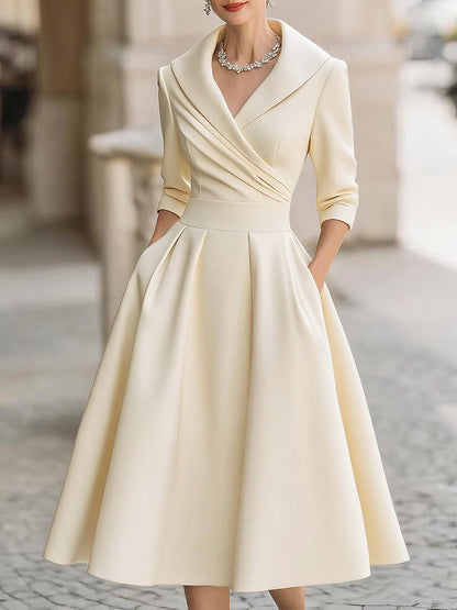 Myra | Elegant Long Sleeve Midi Dress