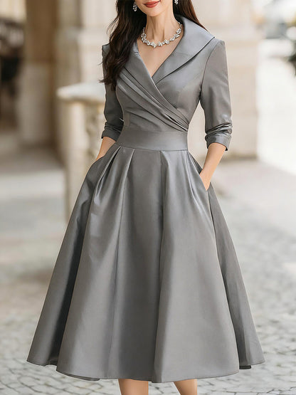 Myra | Elegant Long Sleeve Midi Dress
