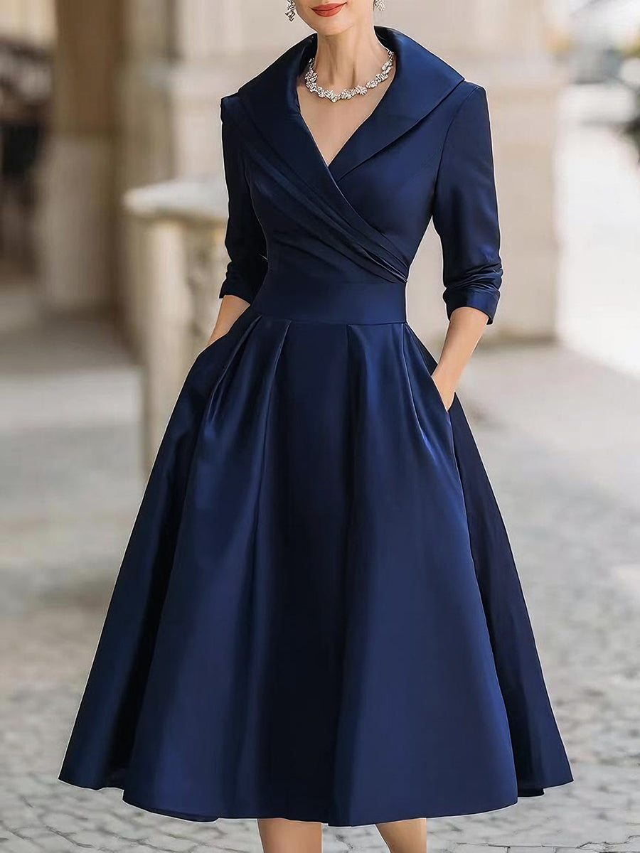 Myra | Elegant Long Sleeve Midi Dress