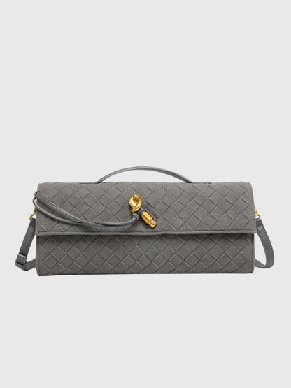 Cherry | Luxe Woven Suede Clutch