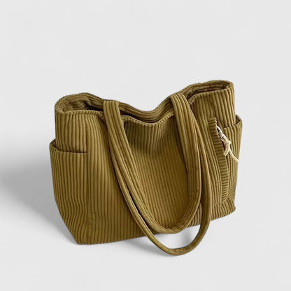 Sue – Corduroy Handbag with Drawstring Detail