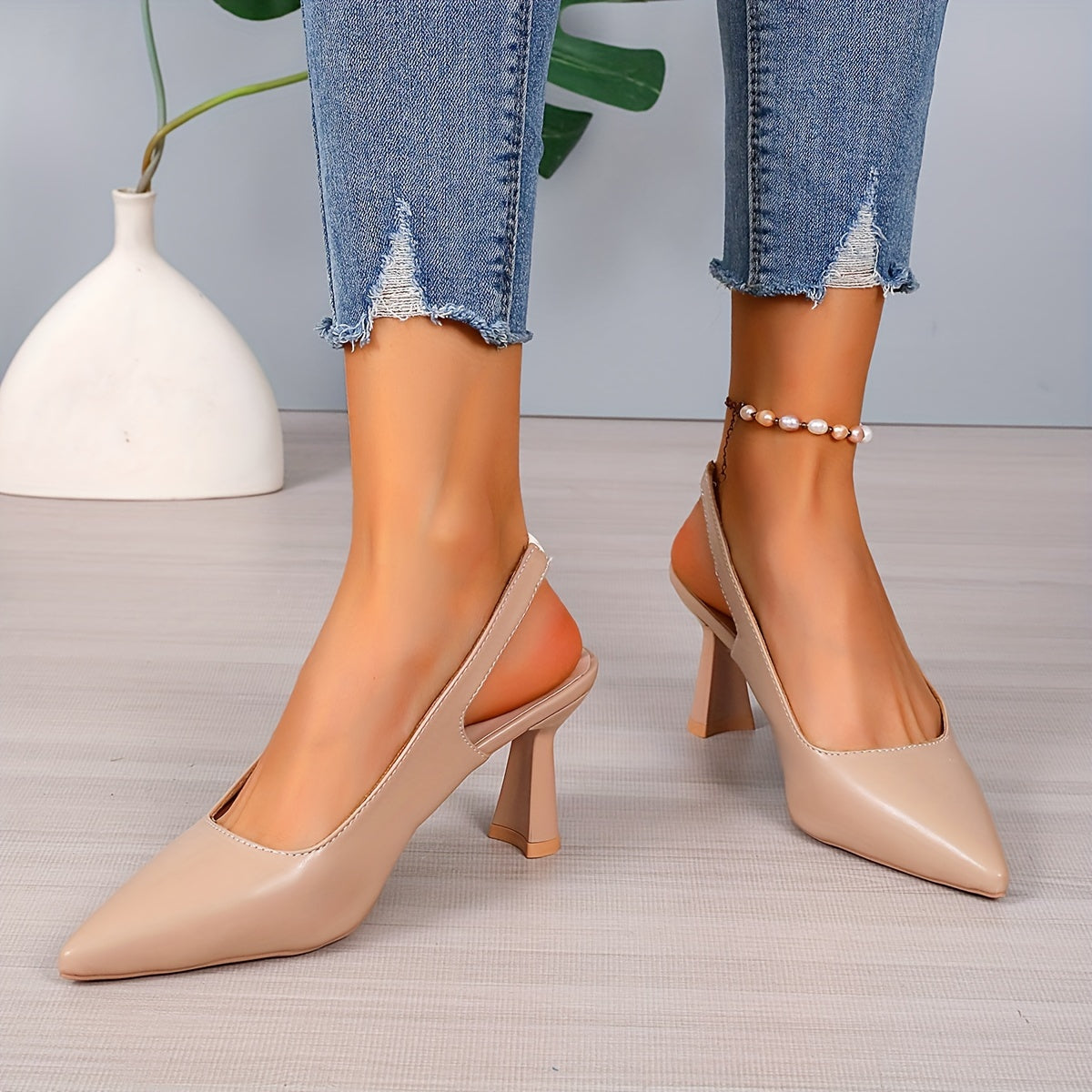 Nicola - Pointed Toe Slingback Stiletto Heels