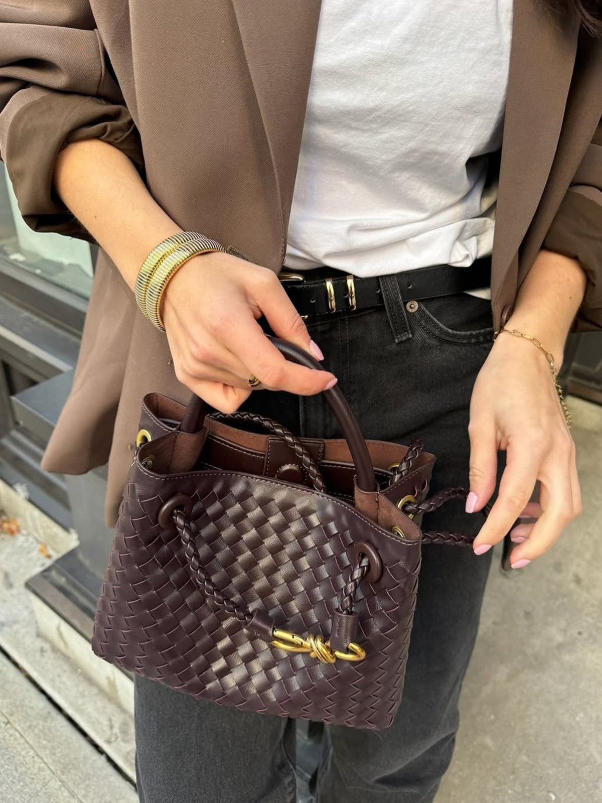 Eloise | Textured Compact Woven Bag