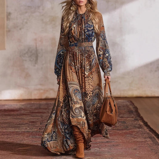 Eleanor™ Bohemian Floral Belted Midi Dress