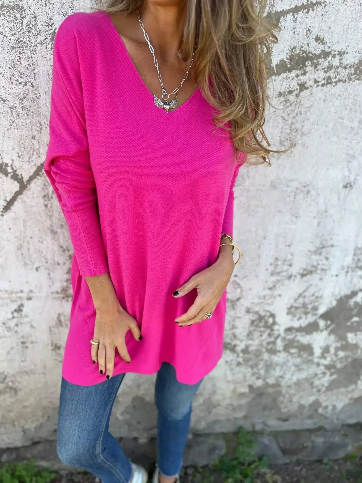 Leona™ | Relaxed V-Neck Knit Tunic