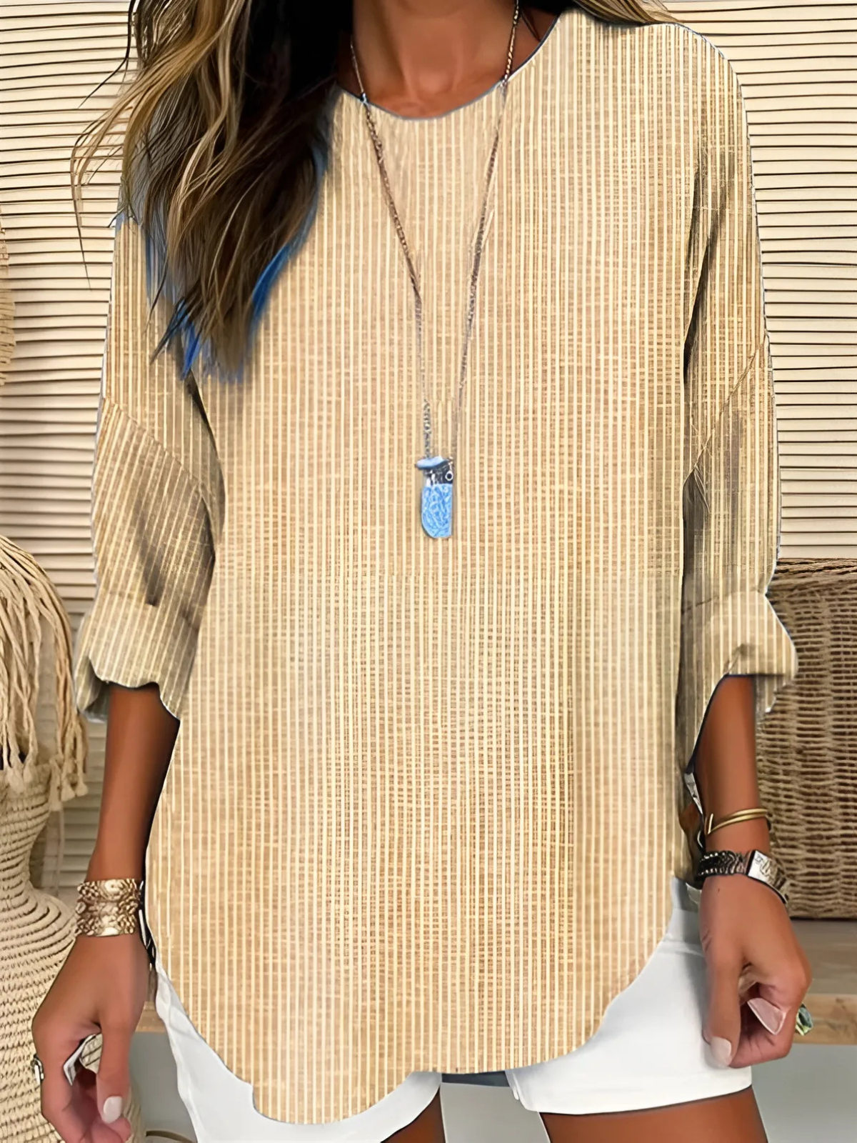 Ria - Trendy Striped Blouse