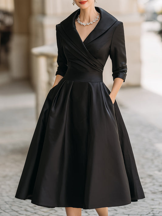 Myra | Elegant Long Sleeve Midi Dress