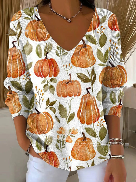 Alice – Colourful jumper with V-neck