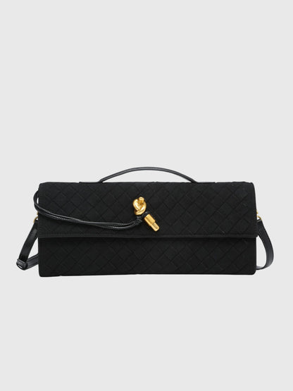Cherry | Luxe Woven Suede Clutch