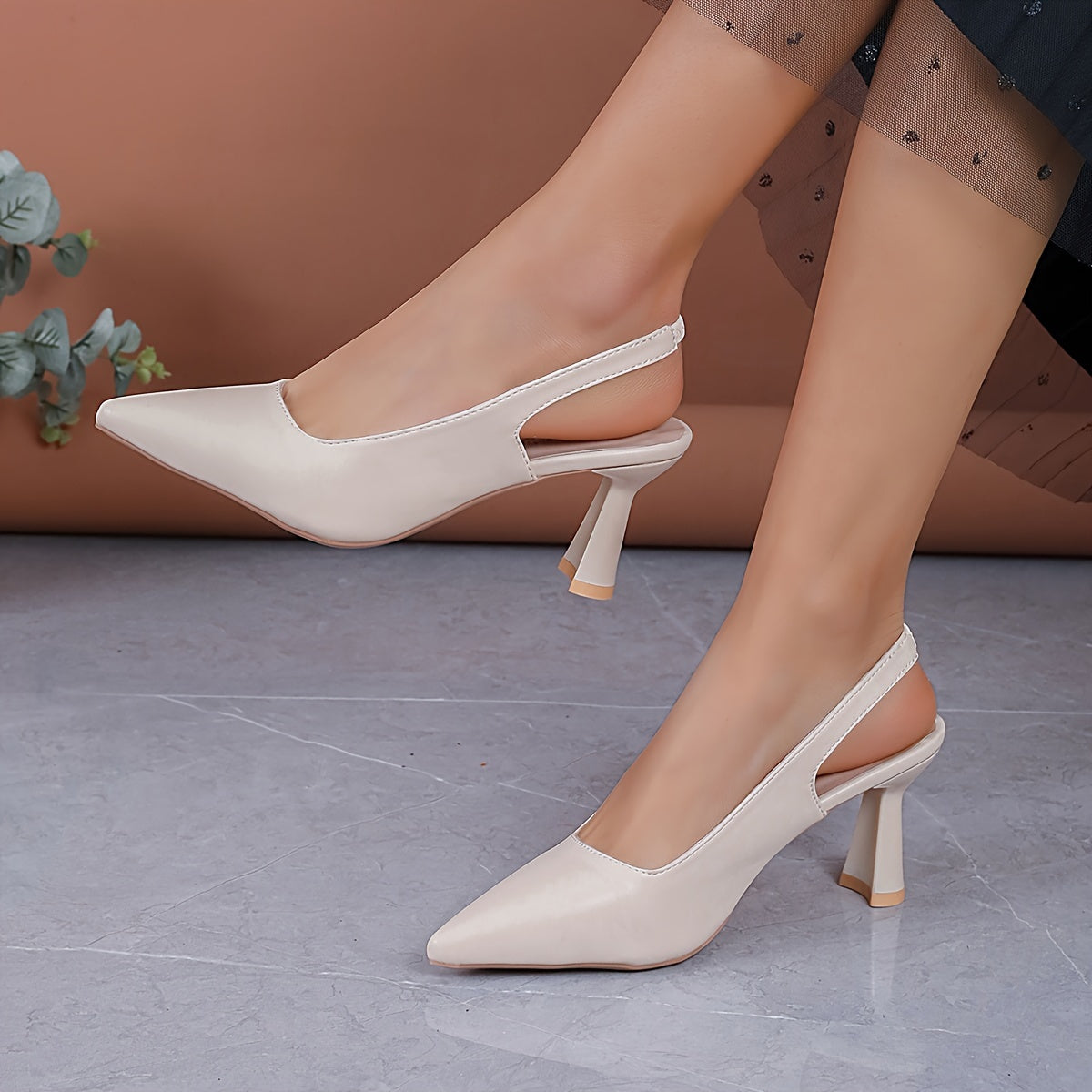 Nicola - Pointed Toe Slingback Stiletto Heels