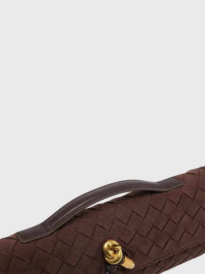 Cherry | Luxe Woven Suede Clutch