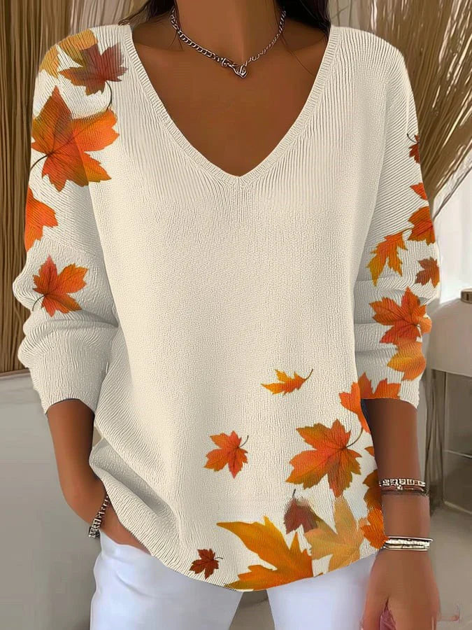 Lily – Colourful jumper with V-neck
