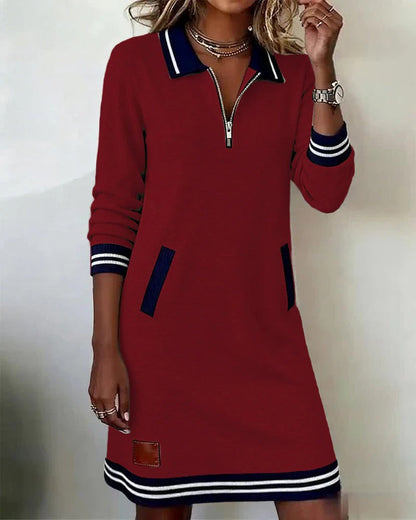 Sandy™ Chic Long Sleeve Cotton Dress