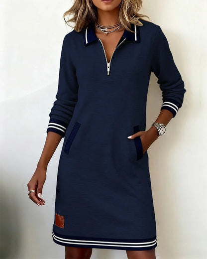 Sandy™ Chic Long Sleeve Cotton Dress