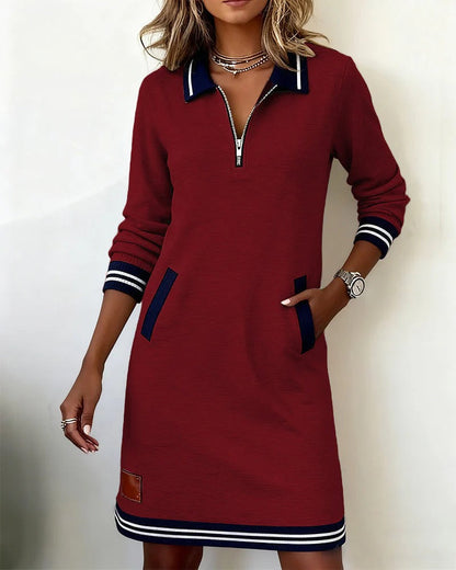 Sandy™ Chic Long Sleeve Cotton Dress